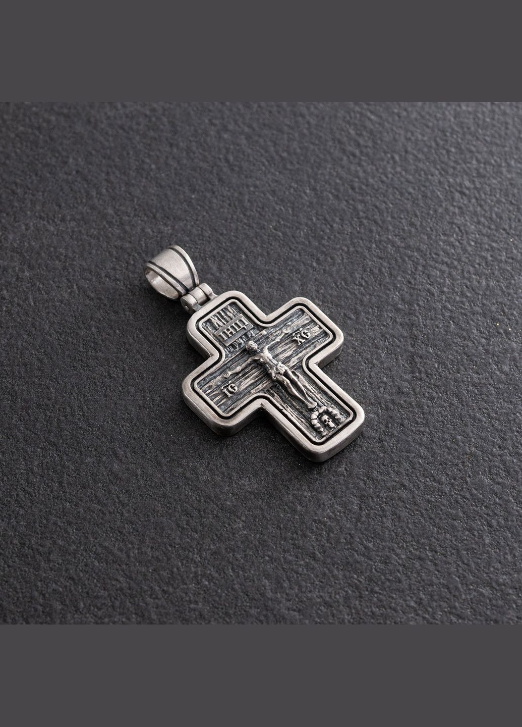 Православный серебряный крест Распятие. Спаси и Сохрани (на укр. языке) 133308 Oniks (296565753)