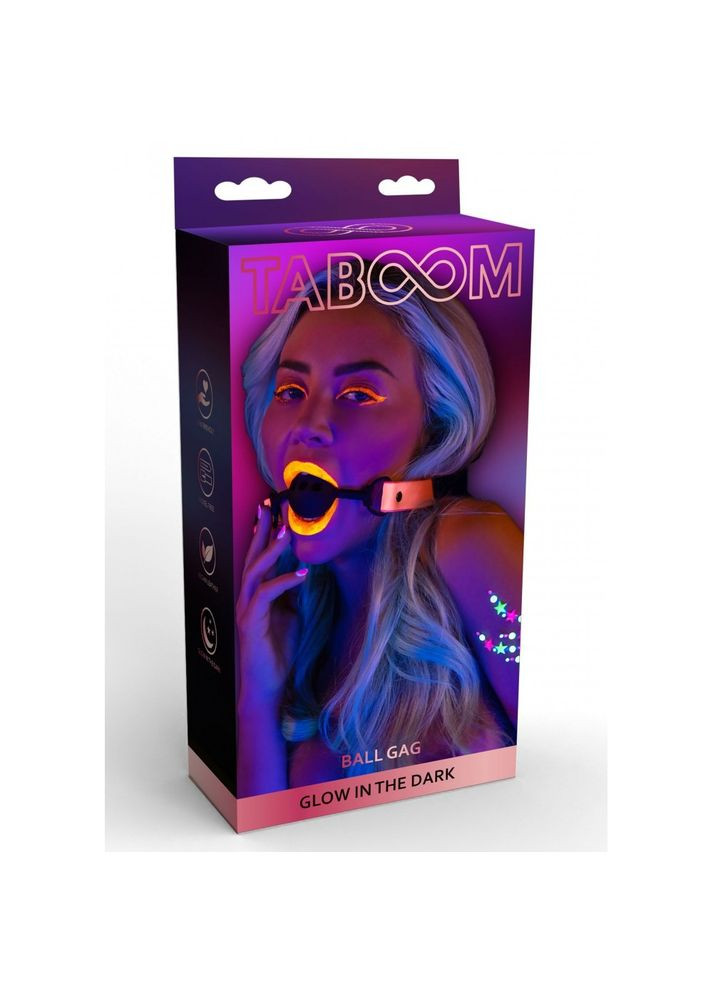 Кляп, що світиться в темряві Ball Gag, рожевочорний Taboom (298919126)