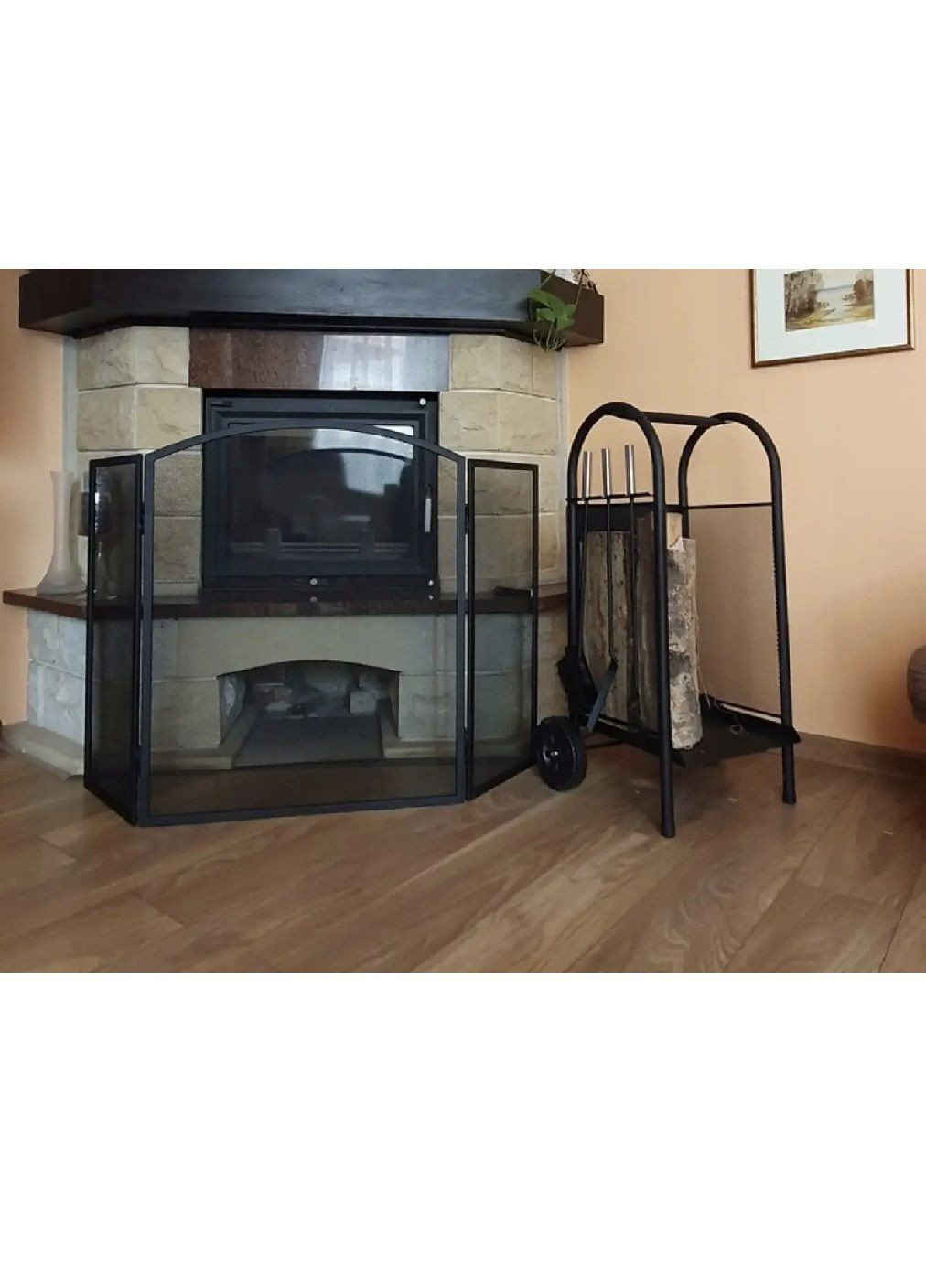 Камінний екран захисна сітка нержавіюча сталь для захисту підлоги приміщення від іскор 118х76 см (478364-Prob) Unbranded (304469175)