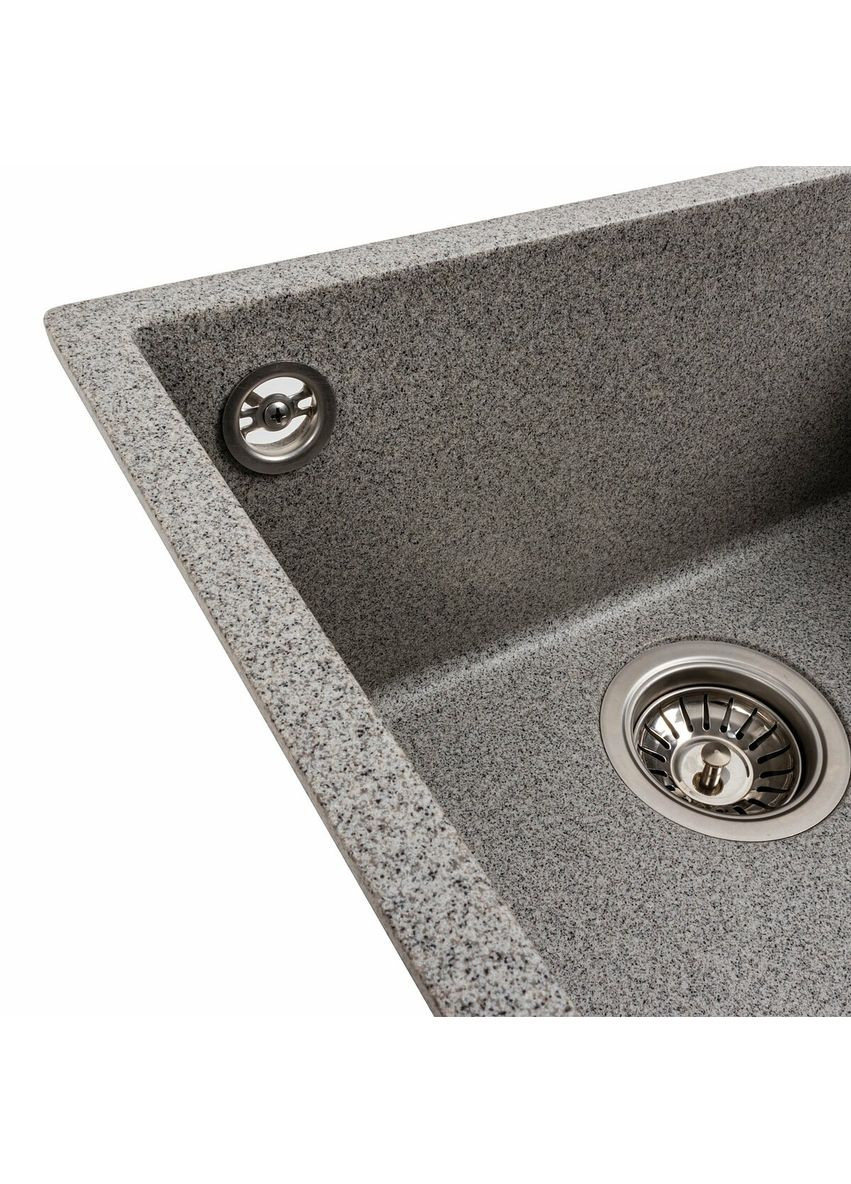 Гранитная мойка для кухни 4040 RUBA матовый серый Platinum (336938555)