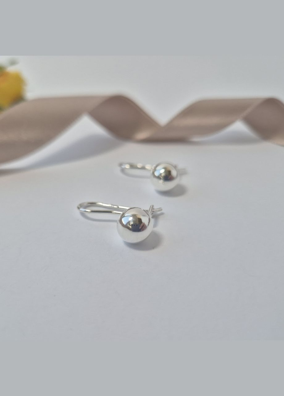 Срібні сережки Кульки 7 мм на петлі срібло 925 проби 500093 2.40г No Brand (341275239)