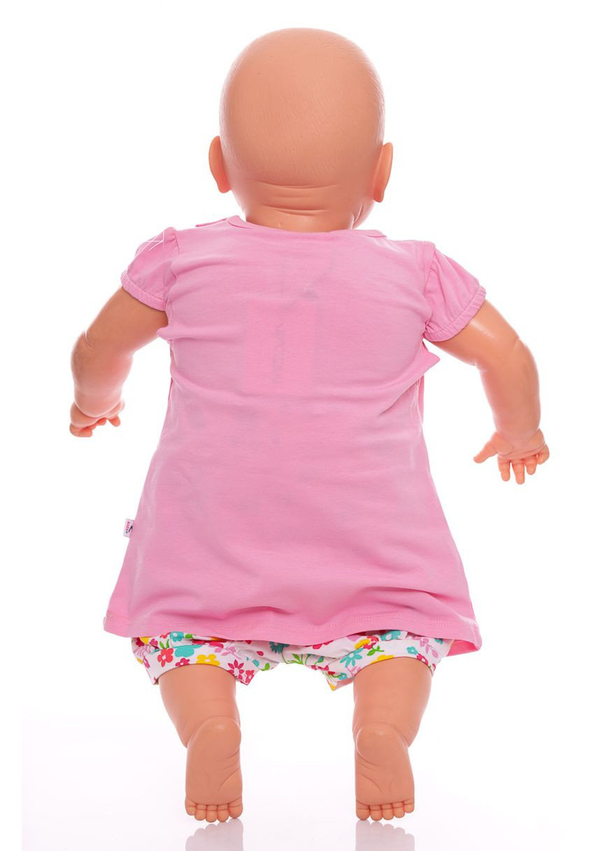 Рожевий літній літній костюм для дівчинки футболка з шортами beautiful day рожевий melvin kids 92 см (50358) BABYKROHA