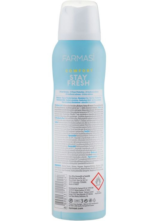 Дезодорант-спрей Comfort 150ml (552371-39586) Farmasi (368610488)