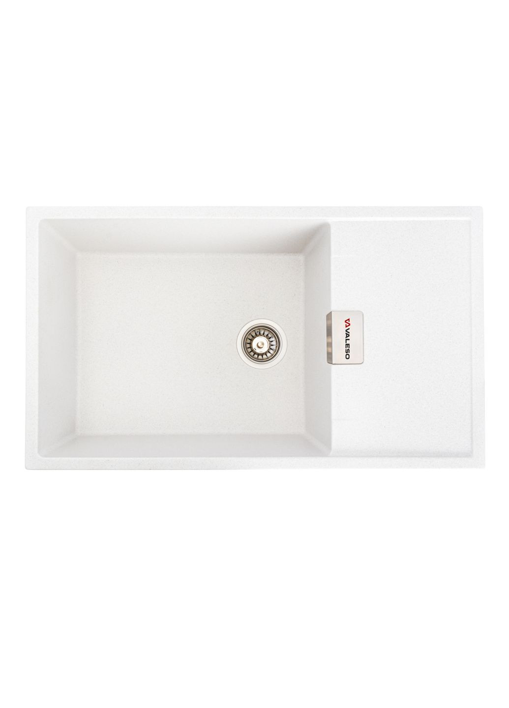 Гранитная мойка для кухни DIAMOND 8650 матовая Белая в точку Valeso (358059771)