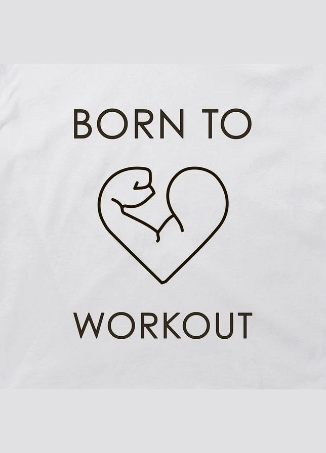 Комбінований світшот "born to workout" унісекс білий (bd-ssh-25) BeriDari (387145187)