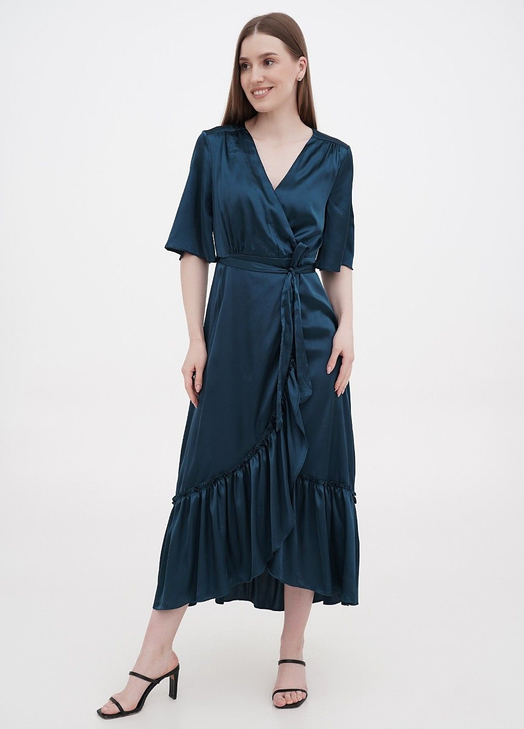 Изумрудное коктейльное платье Bishop + Young однотонное