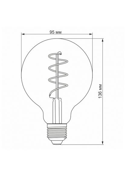 LED лампа Filament G95FASD 5W E27 2200K дімерна бронза (VL-G95FASD-05272) Videx (305758255)
