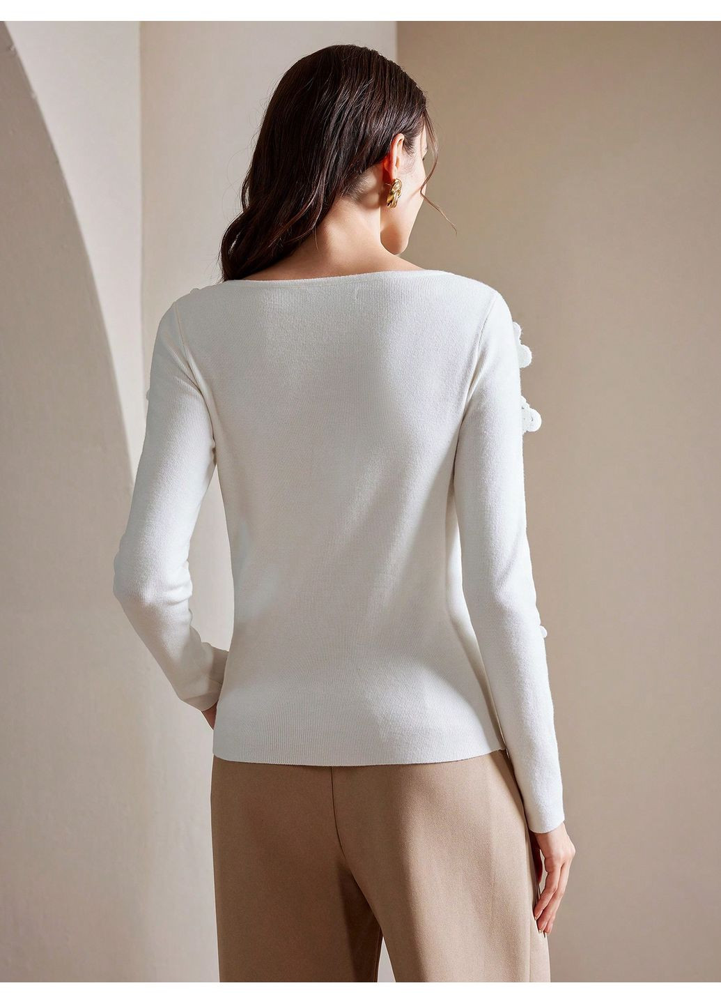 Айвори демисезонный джемпер SHEIN