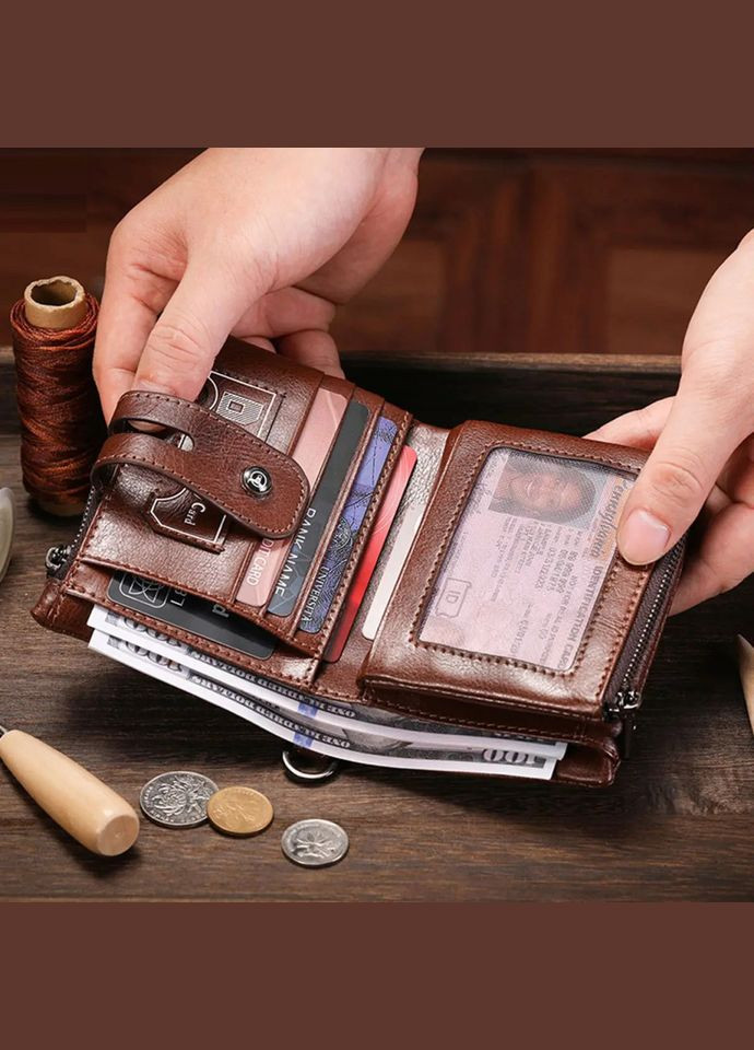 Мужской кошелек раскладной коньячный с цепочкой TW230B BULL (298683690)