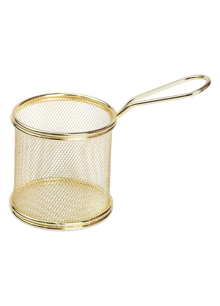 Кошик сервірувальний для картоплі фрі та снеків 9×9×9 см Золота Zhongjing (356767016)