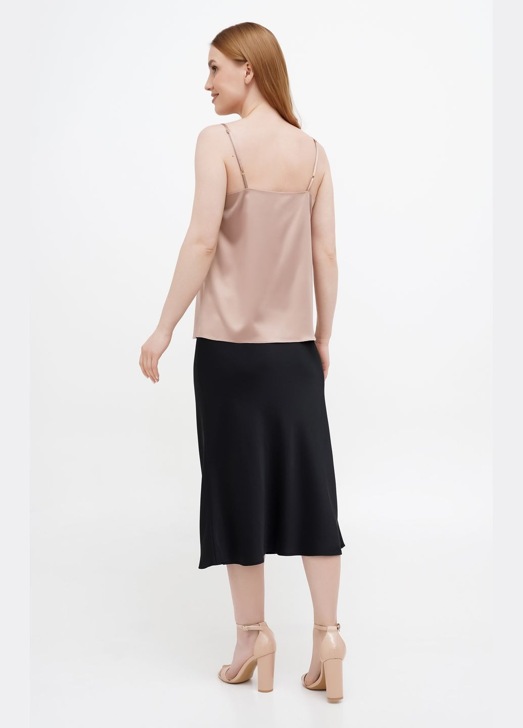 Шовкова чорна спідниця міді Fayna Спідниця міді (294335744)