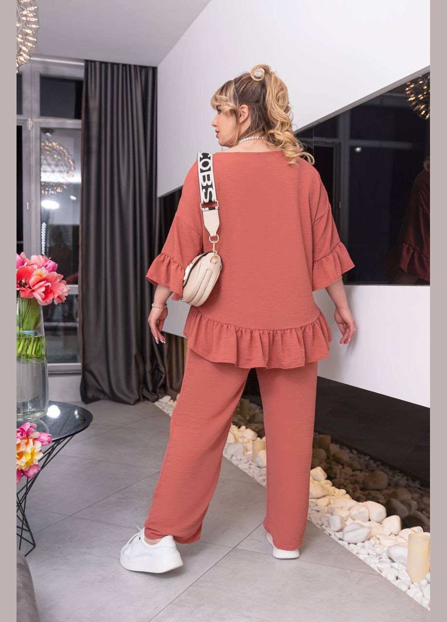Жіночий костюм-двійка колір персиковий р.48/50 454466 New Trend (290111698)