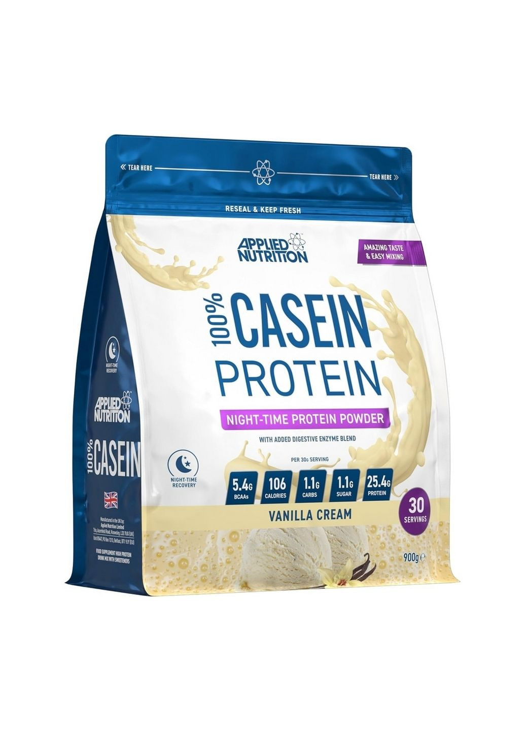 Протеїн 100% Casein, 1.8 кг Ваніль Applied Nutrition (315868770)