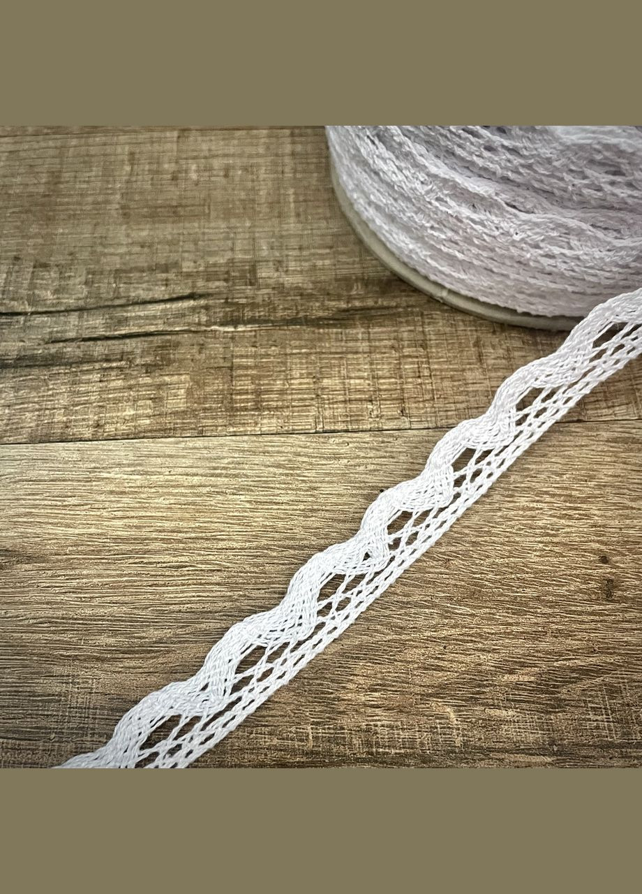 Мереживо на метраж бавовняне білого кольору 16 мм пог. м. No Brand (329744156)