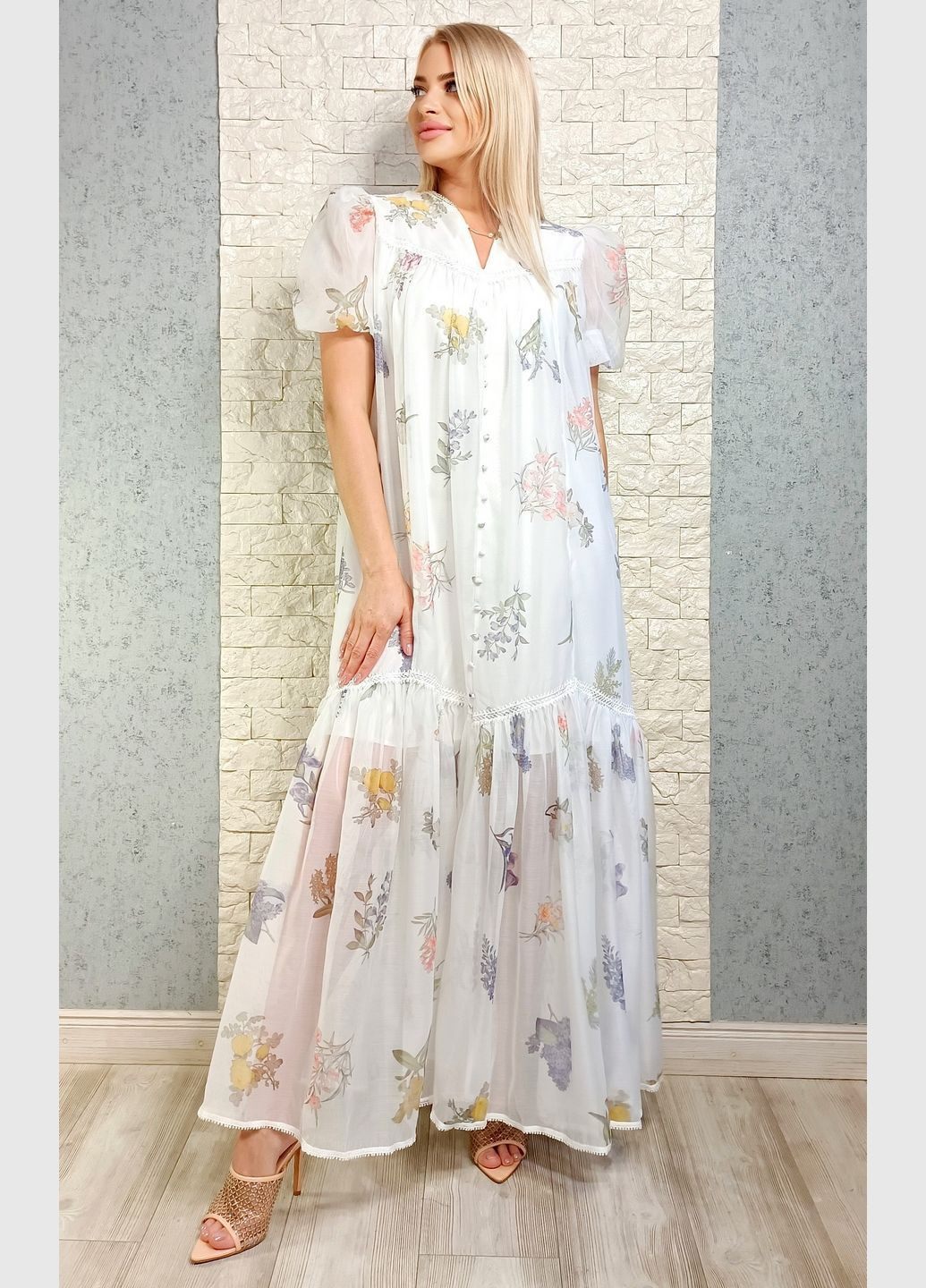 Білий повсякденний, кежуал сукня di classe з квітковим принтом