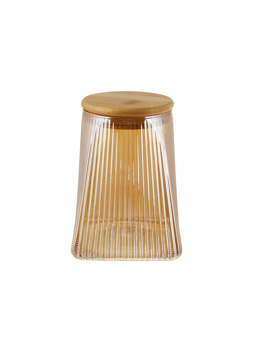 Скляна конусна банка з бамбуковою кришкою, 750мл, колір - амбер No Brand (316219452)
