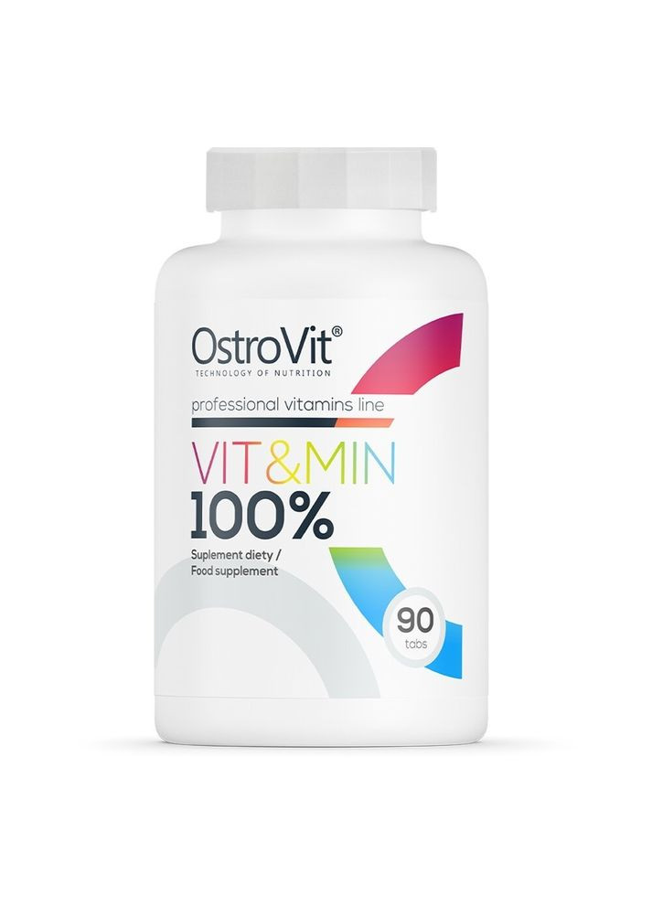 Витамины и минералы 100% Vit & Min, 90 таблеток Ostrovit (322293886)