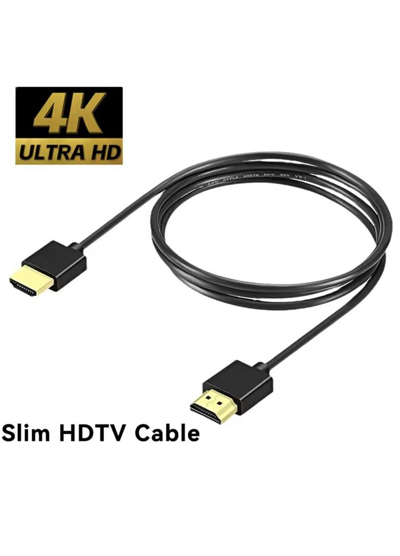 Ультратонкий кабель HDMI — HDMI v2.0 4K у чорному кольорі 1 м China (366874384)
