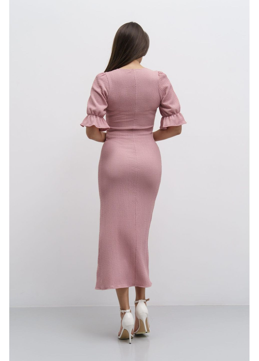 Комбинированное платье 1600622506al розовый Alvo