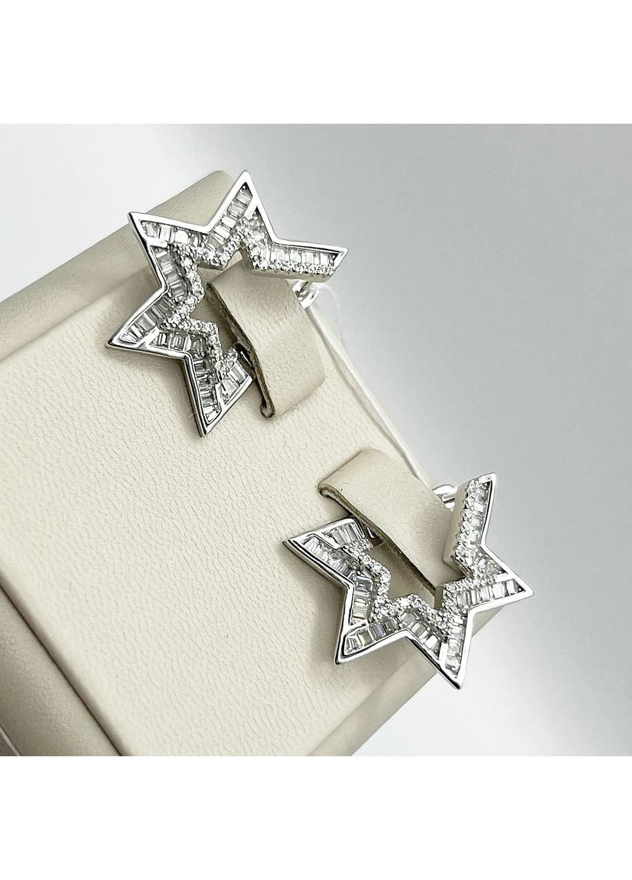 Серьги серебряные с кубическим цирконием 7,68 г No Brand (369737508)