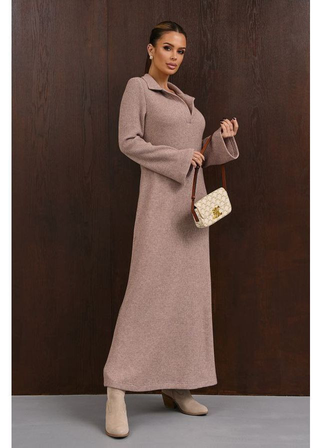 Пудрова повсякденний, ділова, кежуал жіноча сукня бохо силуетна Style Point однотонна