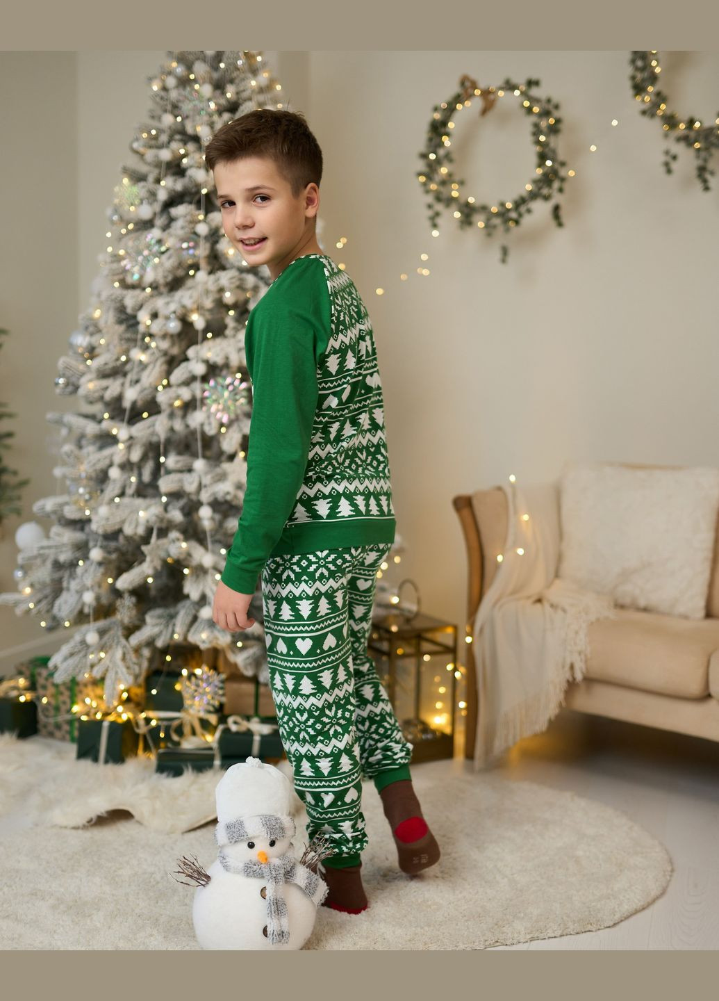 Зелена дитяча піжама для хлопчика. Tom John