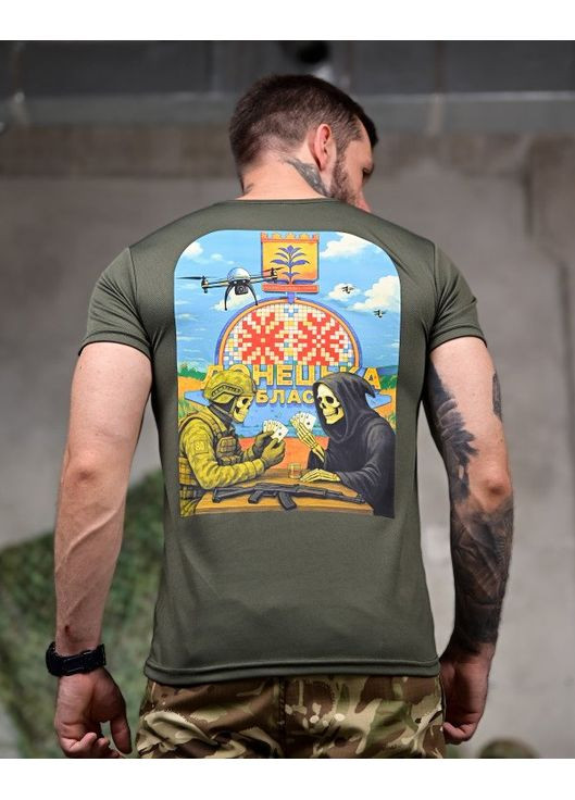 Тактическая мужская футболка с принтом олива No Brand (348437544)