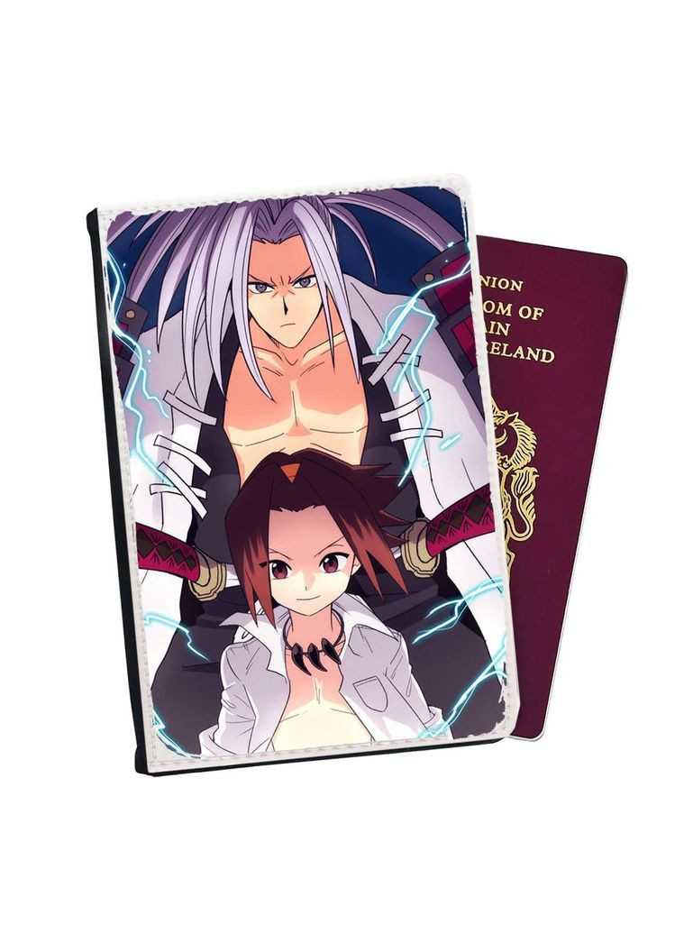 Обложка (портмоне) на паспорт, автодокументы с отсеками Аниме Шаман кинг #004 Черный No Brand (317552501)