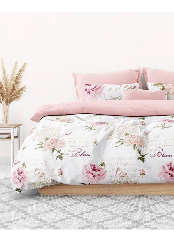 Постільна білизна бавовняна Поезія Євро Простирадло на гумці 160x200х20 Бязь Біла 70 х 70 No Brand (362414627)