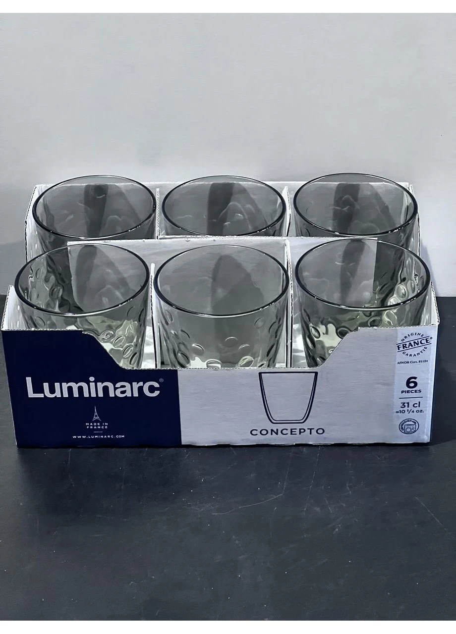 Набір склянок V 3220/1 Concepto Bulles Grey 6*310 низьких Luminarc (337166062)