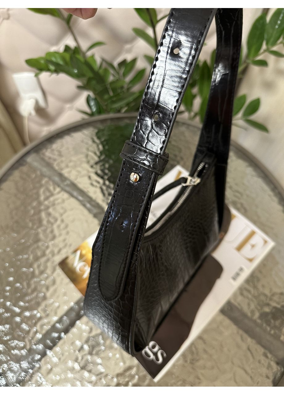 Сумочка багет женская фактурная экокожа синяя No Brand (356178907)