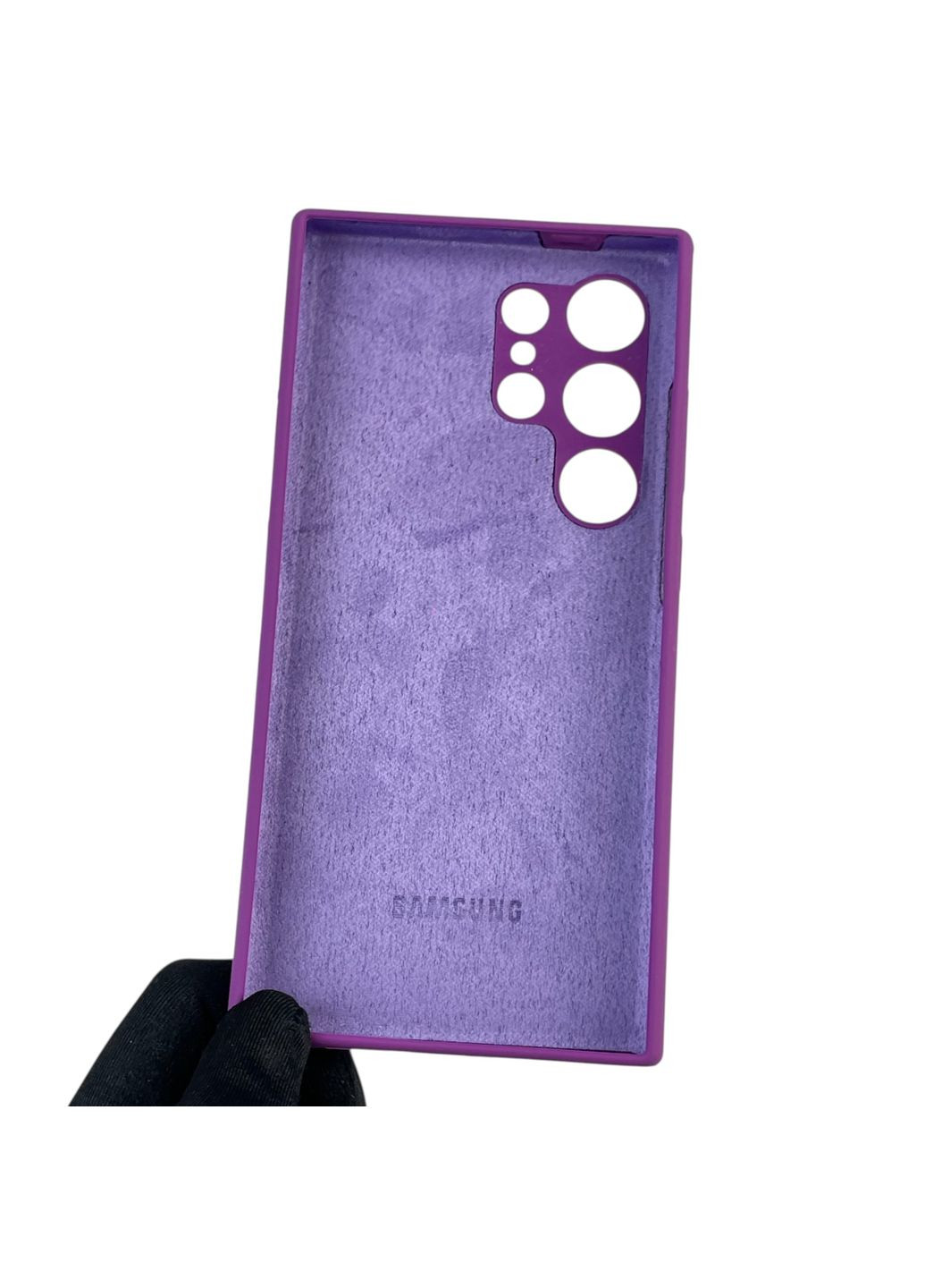 Чохол для Galaxy S24 Ultra (SM-S928B) силіконовий з мікрофіброю нековзний на самсунг с24 ультра фіолетовий Samsung (366386036)