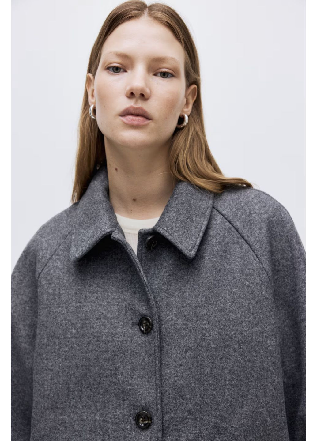 Серое демисезонное Пальто H&M