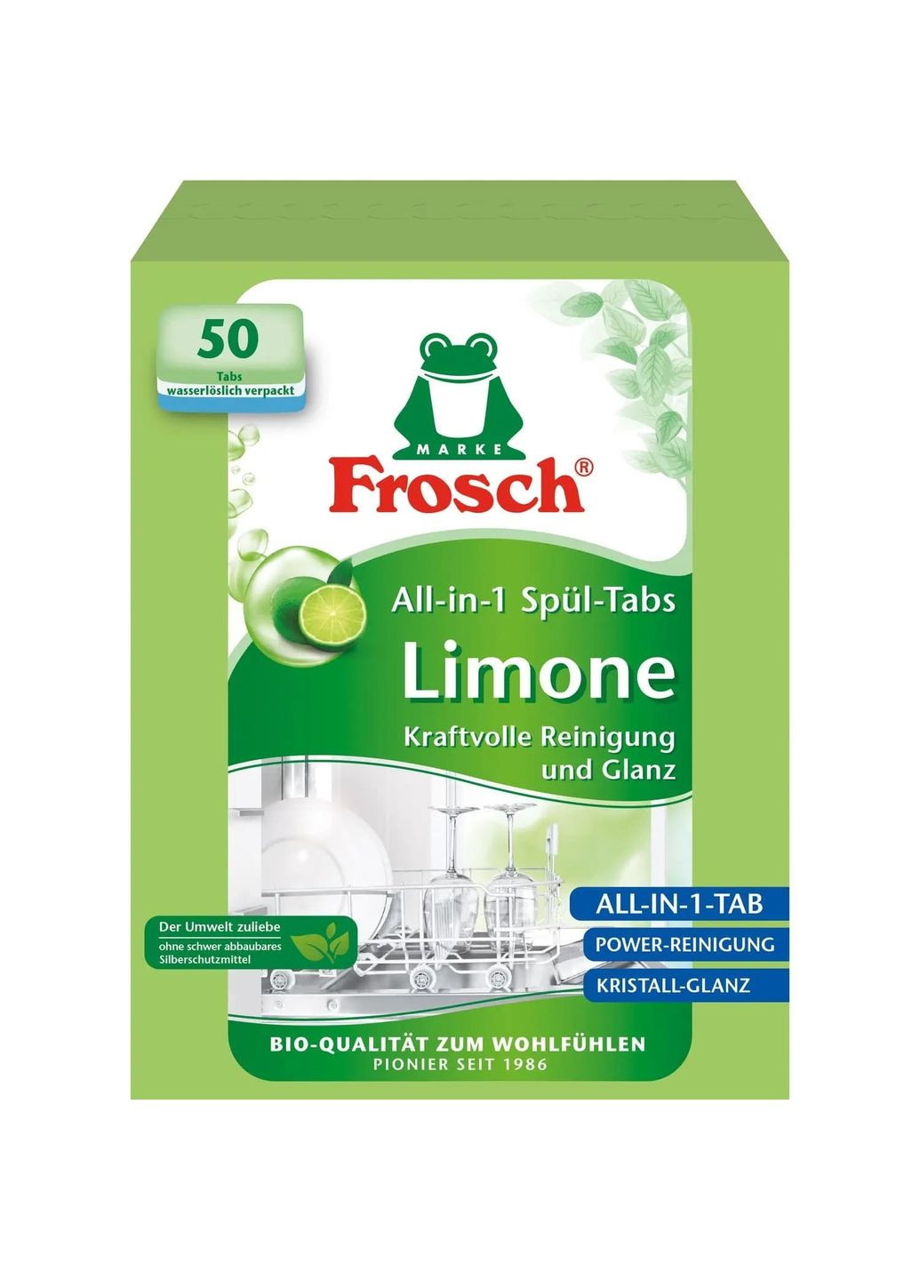 Таблетки для миття посуду в посудомийних машинах Лимон, 50 шт. Frosch (328308842)