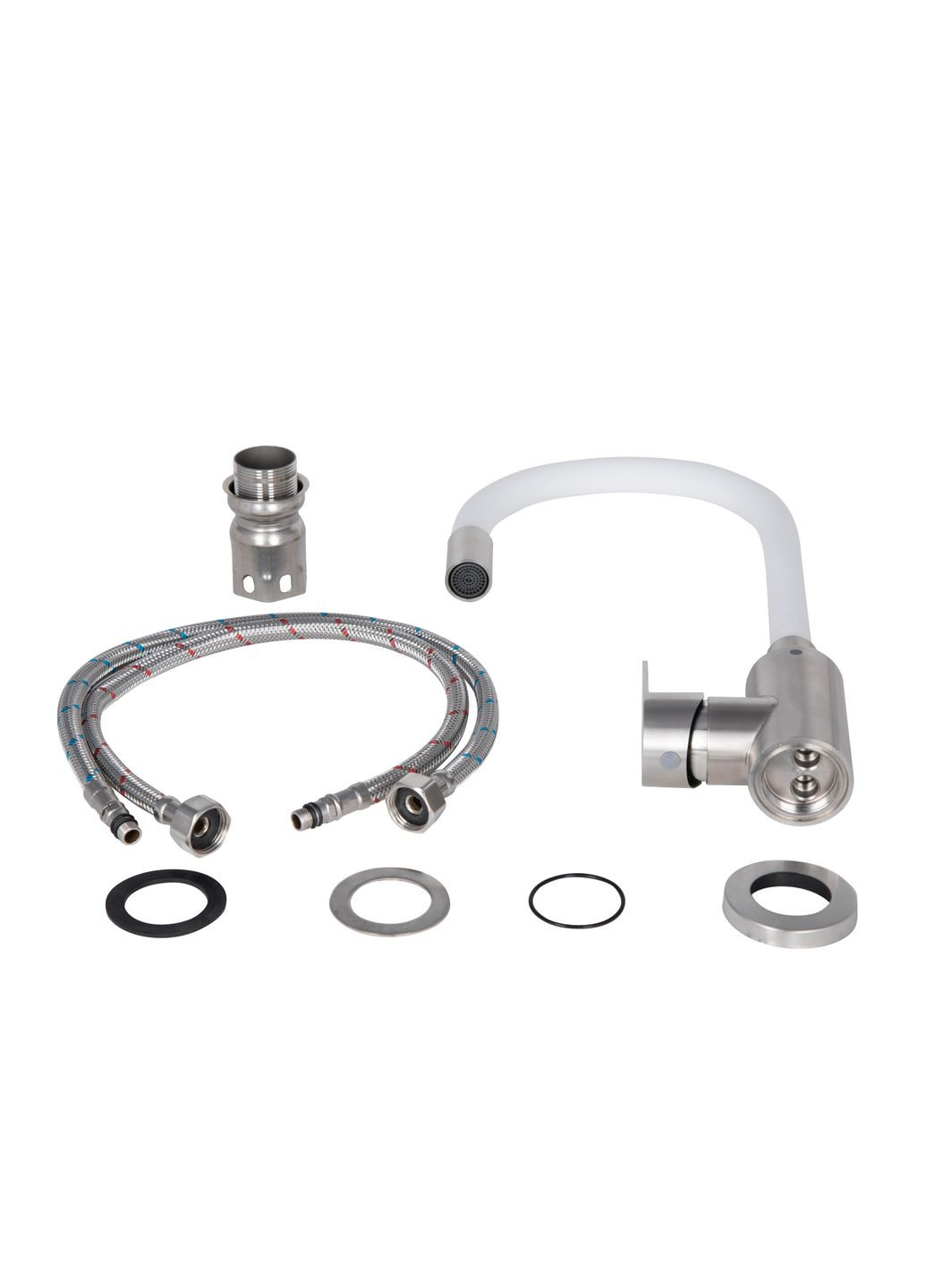 Смеситель для кухни Vida 015F3 с гибким изливом (k35) LDVID015F3WHI43357 White LIDZ 04R-WFS (322069755)