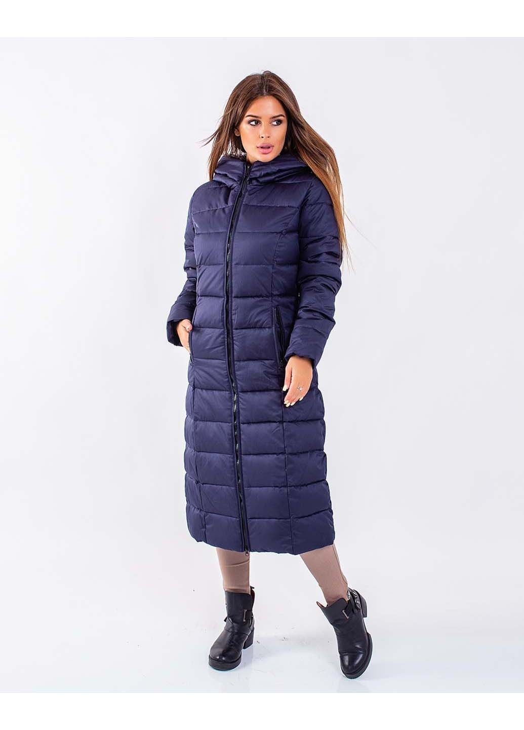 Темно-синій зимній Пуховик indigo.limited