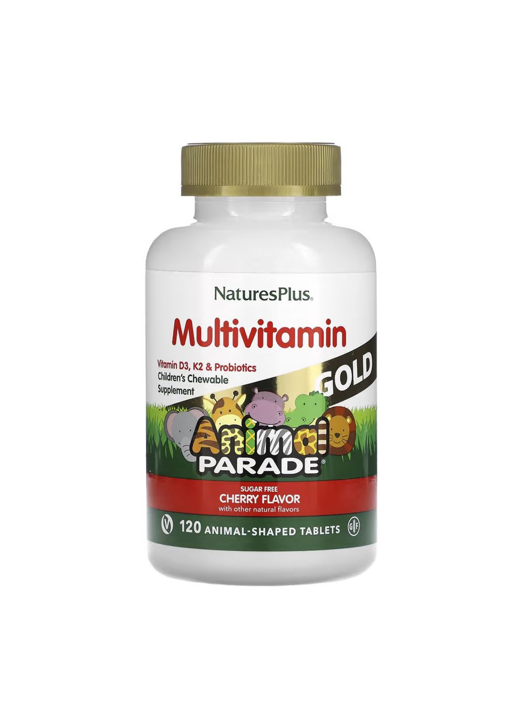 Детские мультивитамины Gold 120 таб Cherry для здоровья детей без глютена Nature's Plus (367957029)