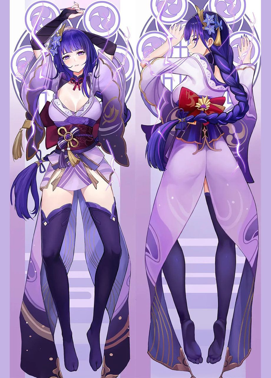 Подушка дакимакура двухсторонняя Baal 5 - Raiden Shogun - Genshin Impact 100см No Brand (327842668)