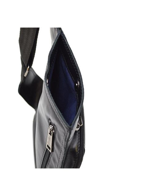 Сумка слінг через плече чоловіча з натуральної шкіри для телефону та для документів маленька Чорний 38810 TARWA (351403638)