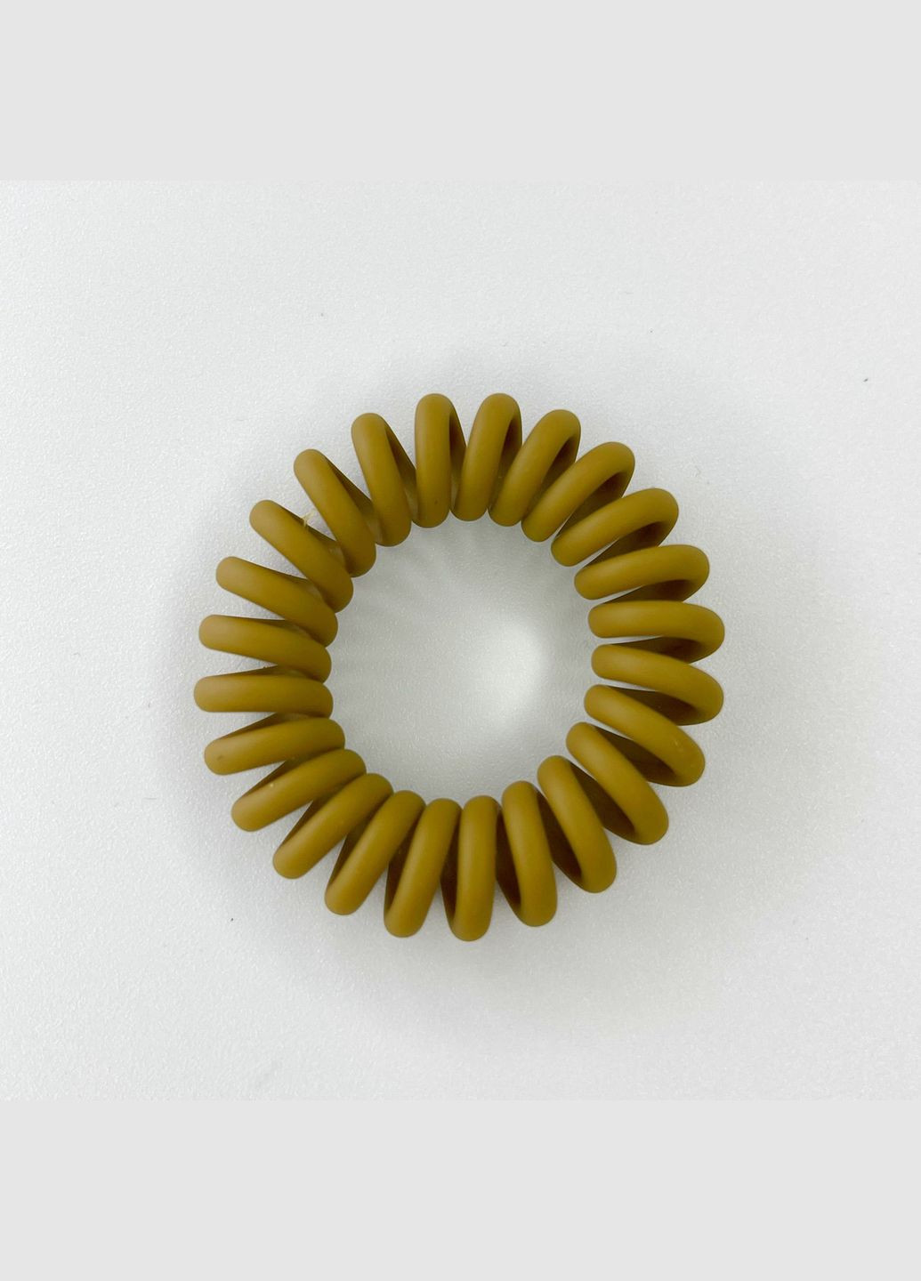Гумка для волосся Резинка-пружинка матова Пластик Гірчичний 4 см Finding (330027519)