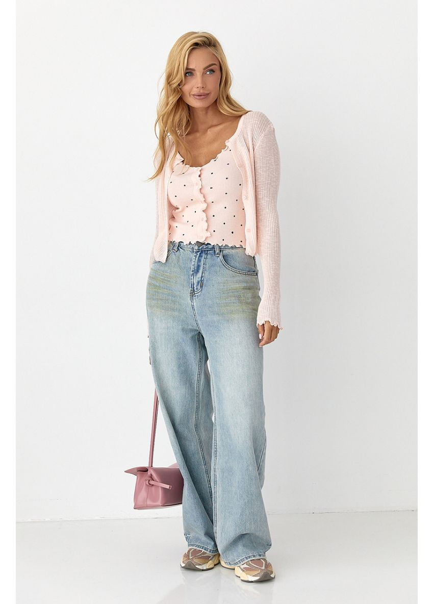 Ажурный кардиган в комплекте с майкой Lurex Комплект двойка (370377318)