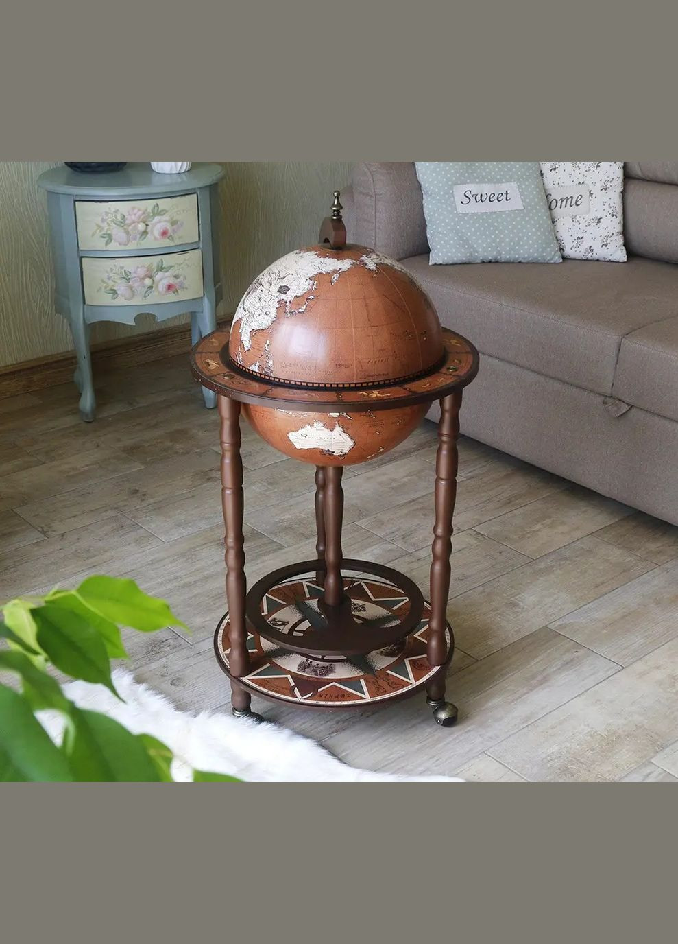 Глобус бар большой напольный карта мира подарок мужу на годовщину | Диаметр сферы 33 см Handmade 33001N-M (345646796)