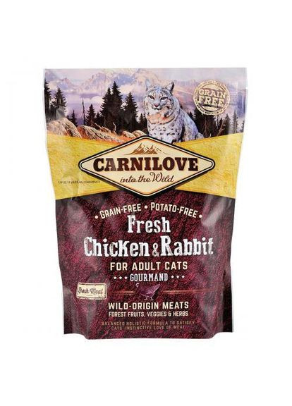Сухий корм Fresh Chicken & Rabbit для дорослих кішок, курка та кролик, 400 г Carnilove (364193737)