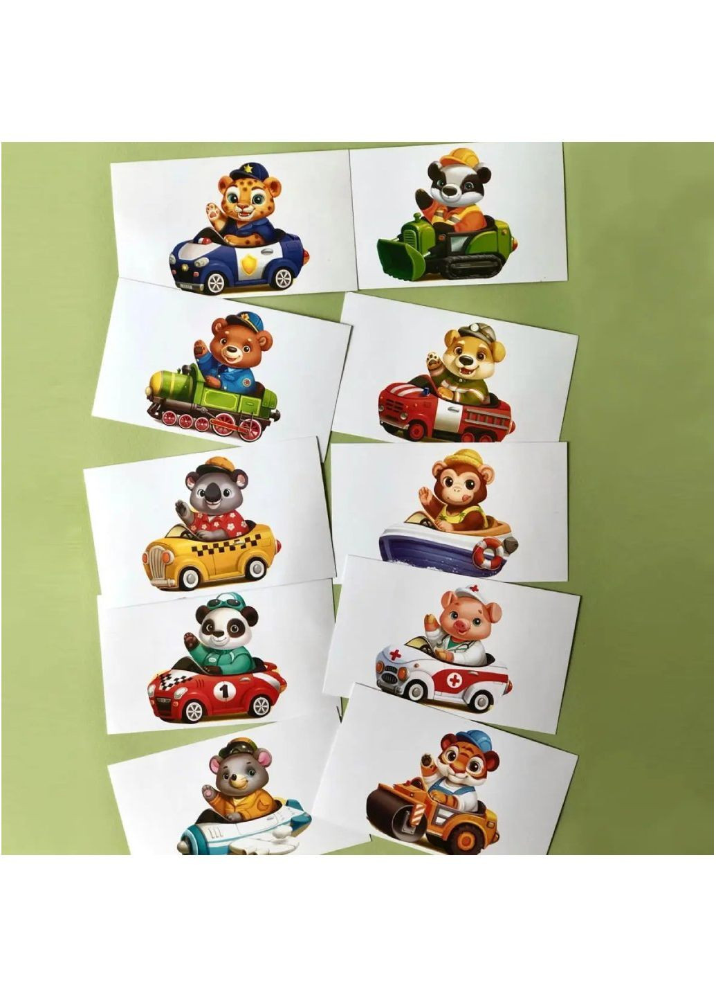 Детская развивающая игра с карточками "Веселые водители" (Деревянная рамка-вкладка) ПСФ080 Ubumblebees (289458389)