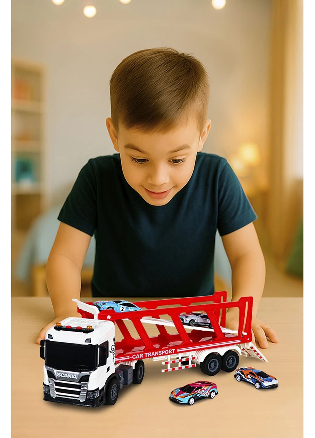 Игровой набор серии "Large Truck" — Автоперевозчик Scania цвет разноцветный ЦБ-00288977 TechnoDrive (392543738)