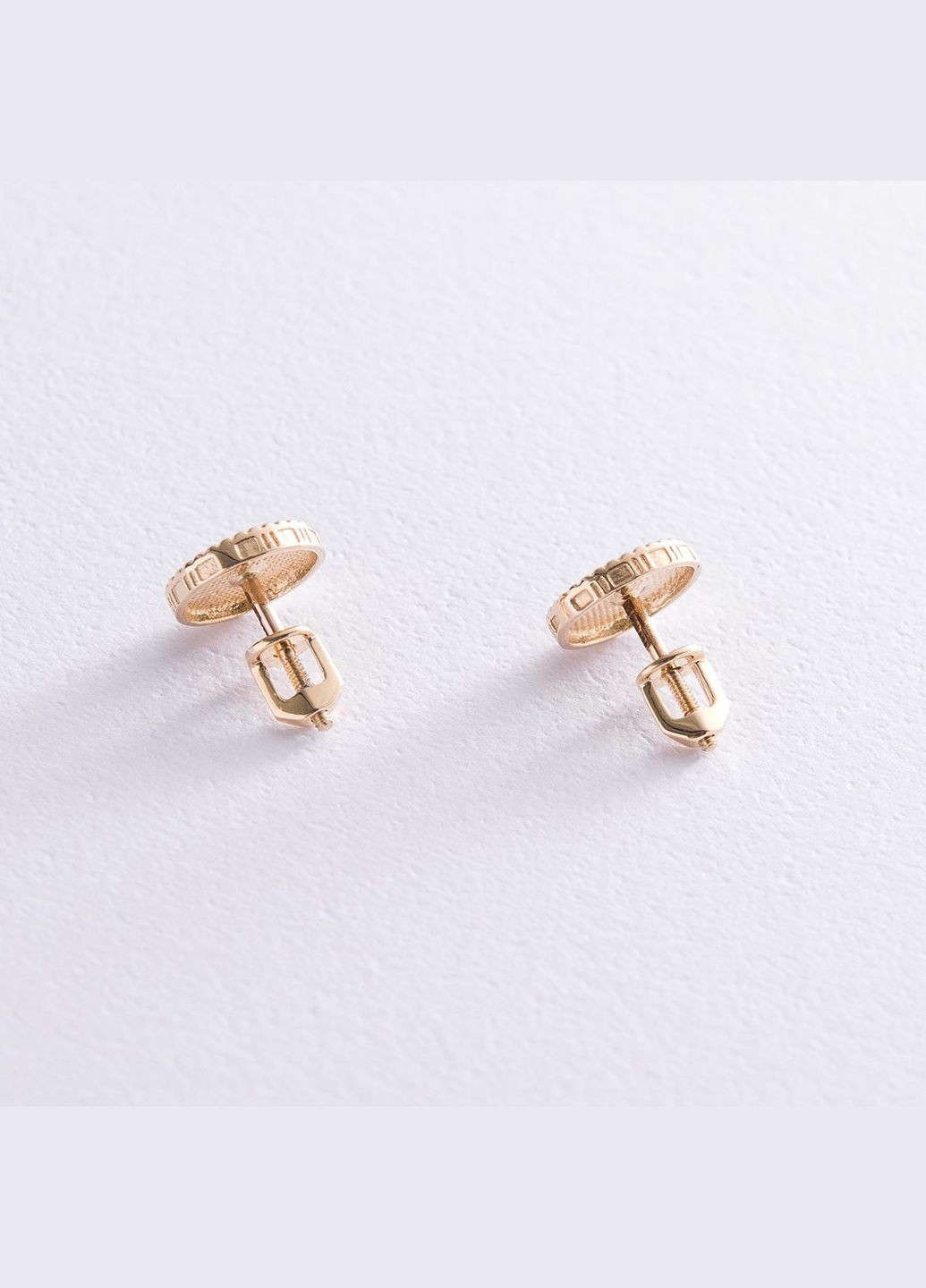 Сережки - пусети Квіточки в жовтому золоті с06941 Oniks (264644378)