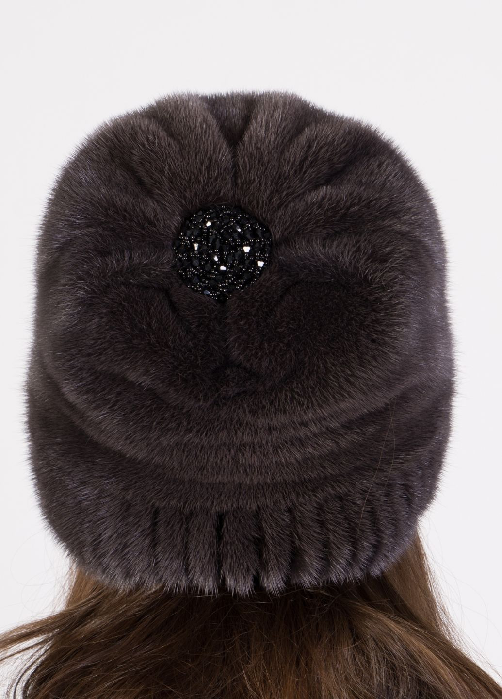 Жіноча хутряна шапка кубанка з натурального хутра норки Меховой Стиль Ромашка (301212362)
