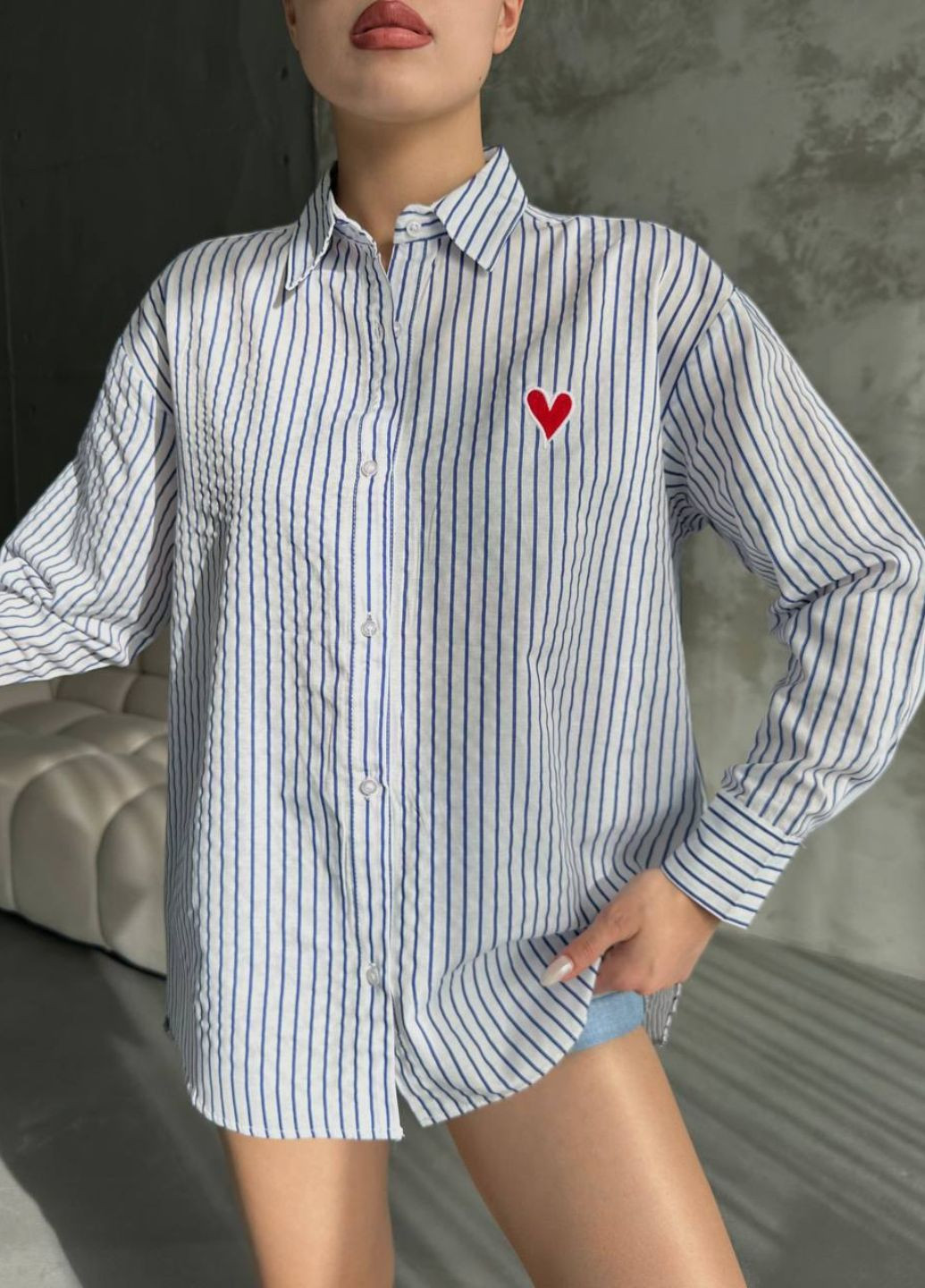 Базова сорочка вільного крою в сміжку Allthings (336336345)