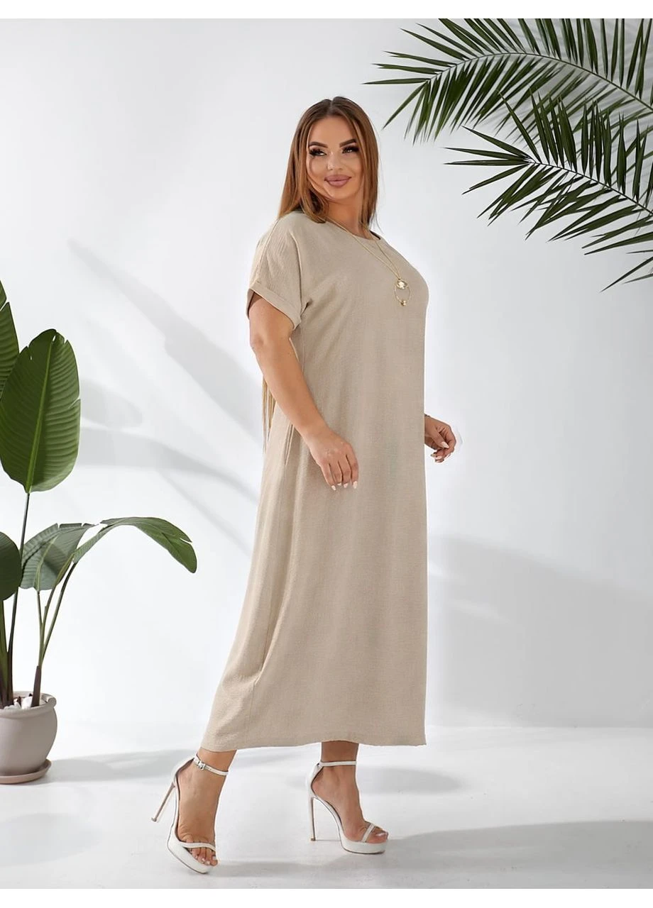 Бежева кежуал сукня boho MeeLan однотонна
