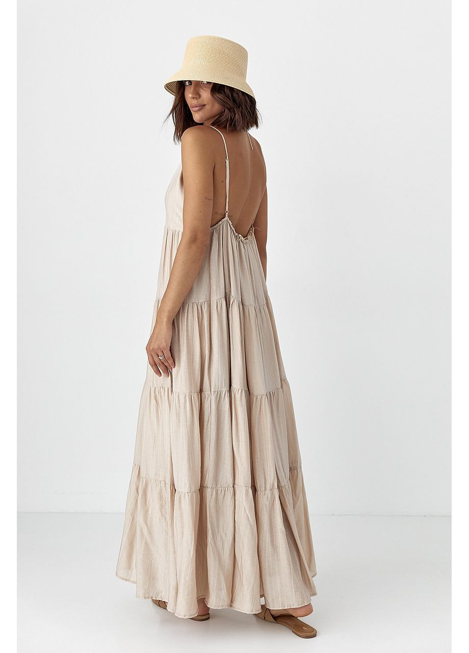 Летний женский стильный сарафан No Brand однотонный